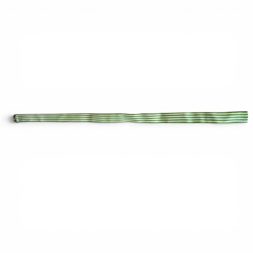 Vintage Lauren Ralph Lauren Ribbon D Ring Belt 38”Length USA Y2K Green Striped